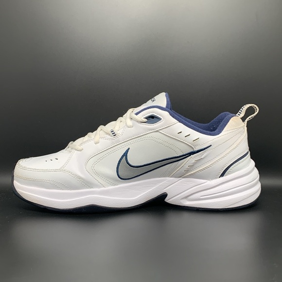 Nike Air Monarch IV White Navy‎ Workout Shoes 415445-102 Men's Sz 13 - Picture 6 of 10